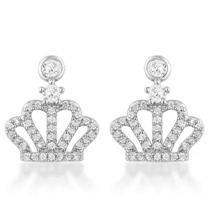 0.5 Ct Rhodium Crown CZ Earrings