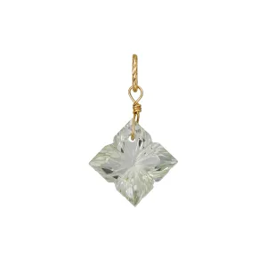 10K Green Quartz Necklace Charm (Yellow Gold)
