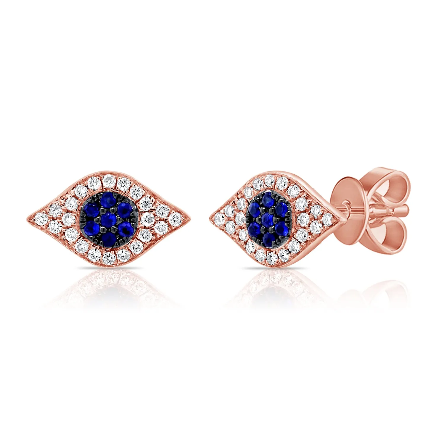 14k Gold & Diamond Evil Eye Earrings - 0.10ct