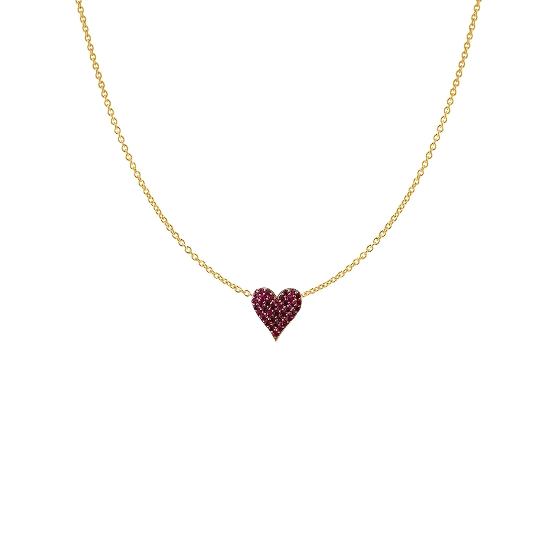 14k Pink Sapphire Dainty Diamond Heart