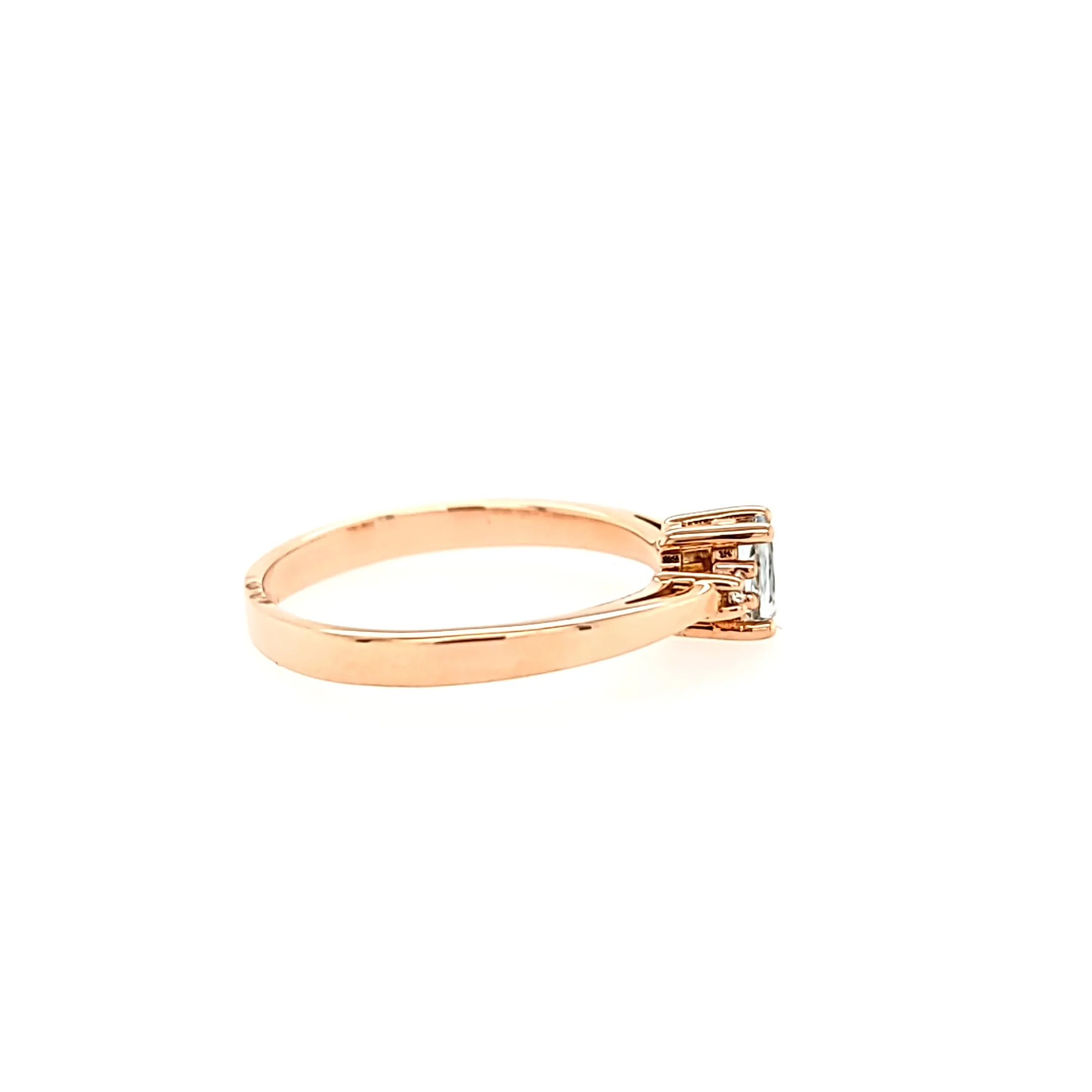 14k Rose Gold & Aquamarine Ring (I6999)