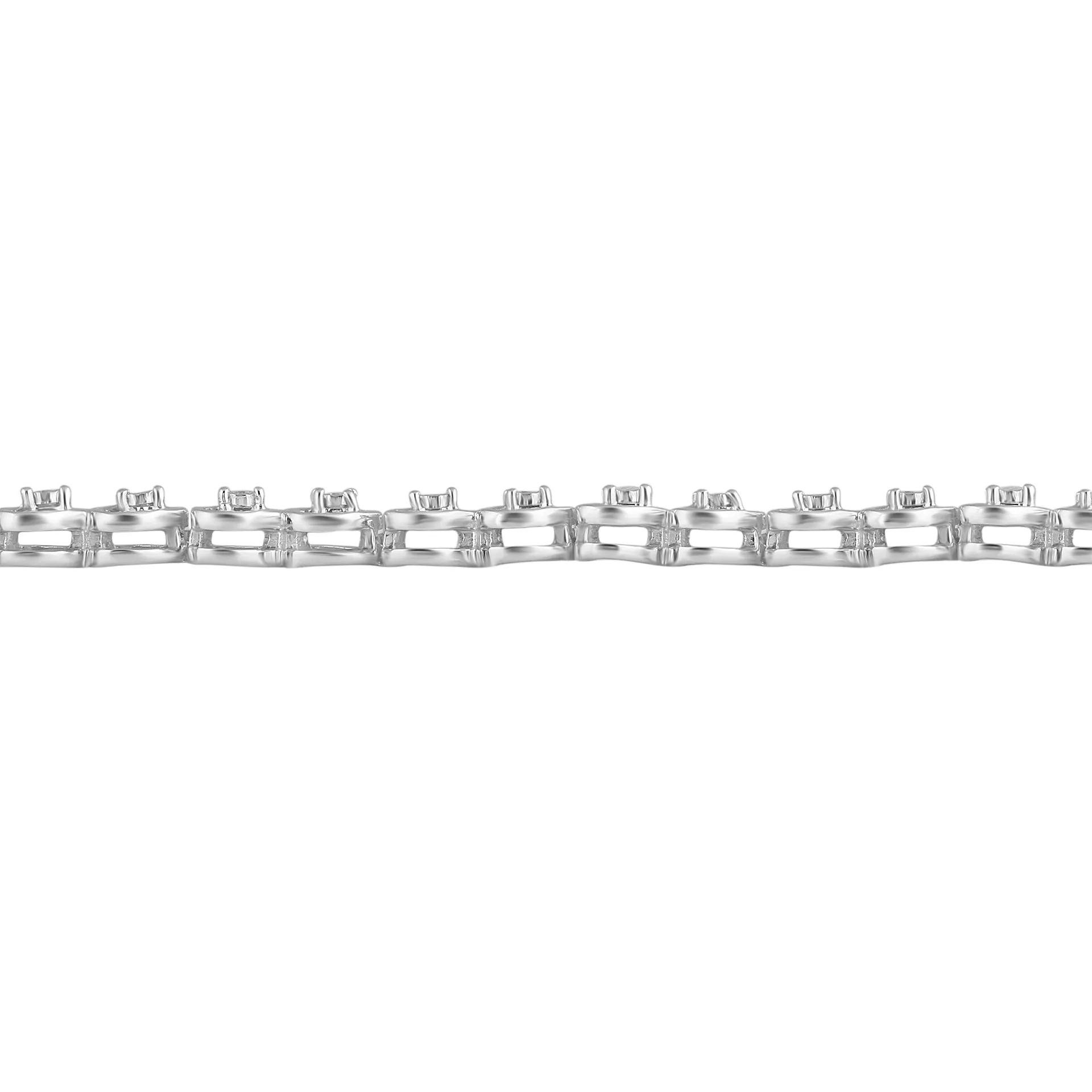 1/8ct tw Diamond Infinity Heart Tennis Bracelet in Sterling Silver