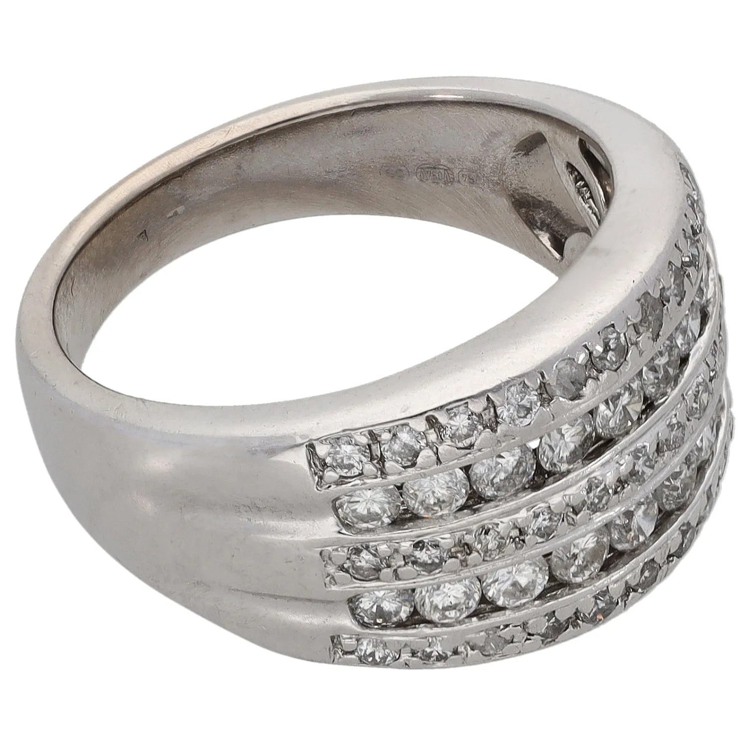 18ct White Gold 1.00ct Diamond Dress/Cocktail Ring Size L