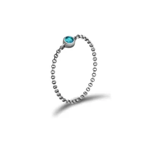18k Gold December Birthstone Topaz Chain Ring