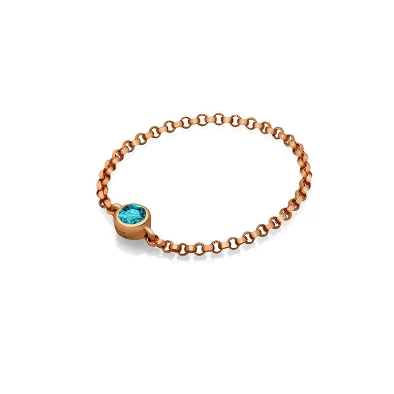 18k Gold December Birthstone Topaz Chain Ring