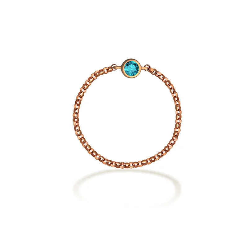 18k Gold December Birthstone Topaz Chain Ring