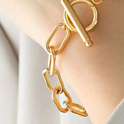 18K Gold Plated Toggle Bracelet