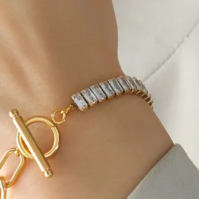 18K Gold Plated Toggle Bracelet