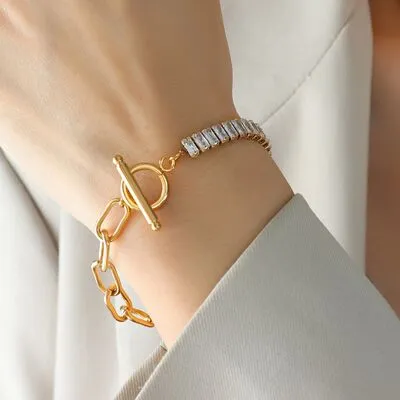 18K Gold Plated Toggle Bracelet