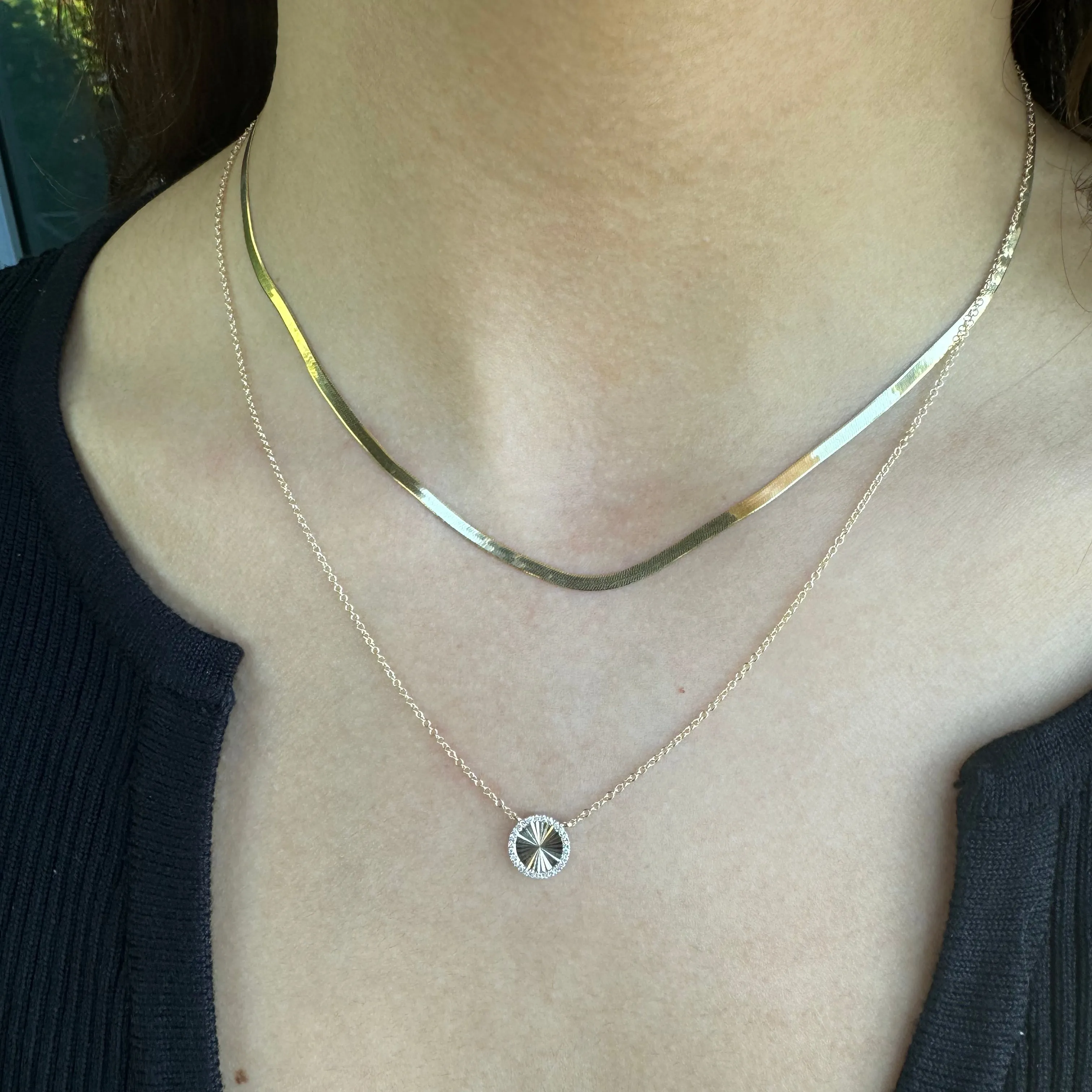 2mm Herringbone Chain Necklace