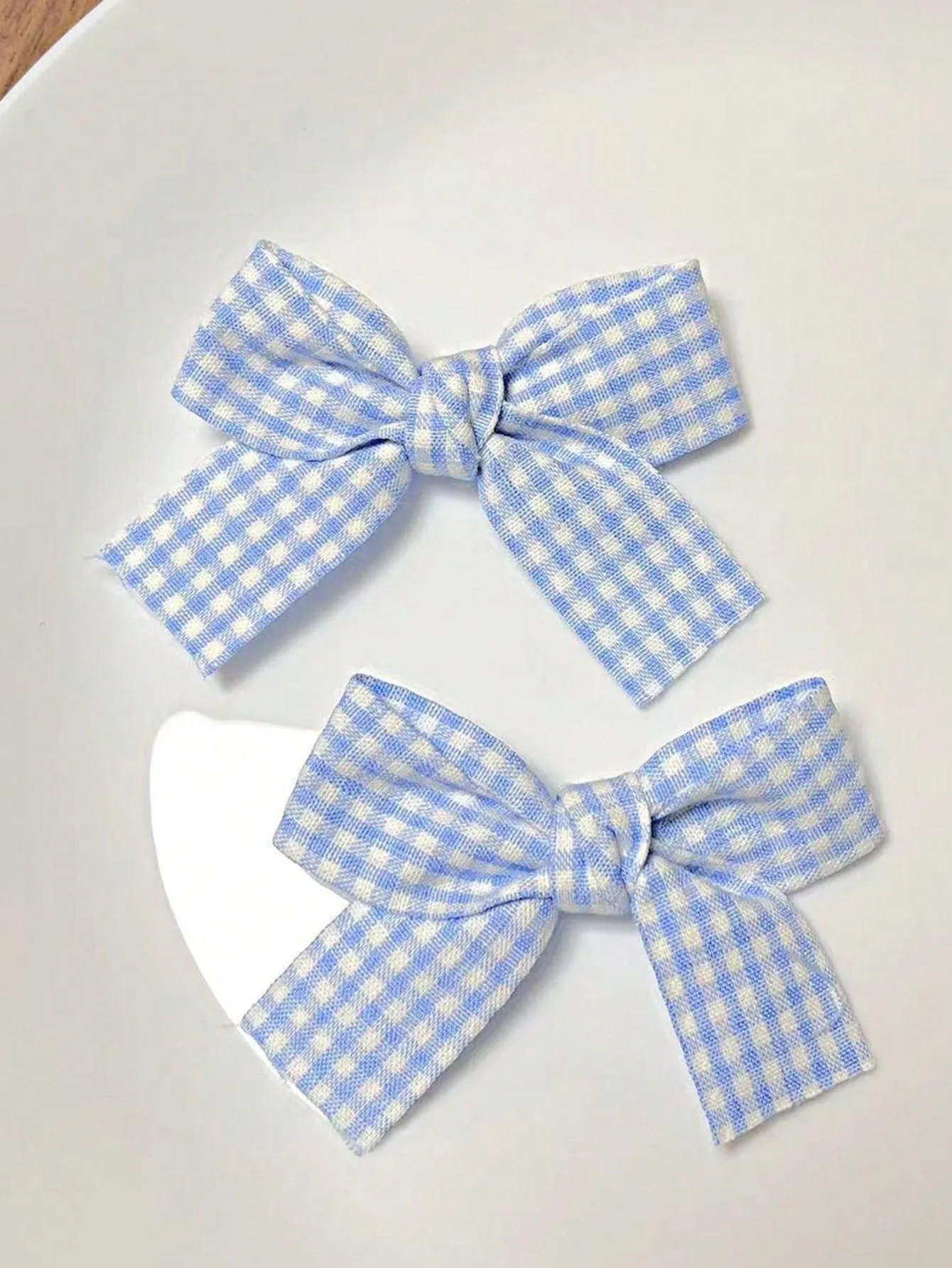 2pcs Red Plaid Pattern Bow Decor Alligator Hair Clip for Women Barrette Styling
