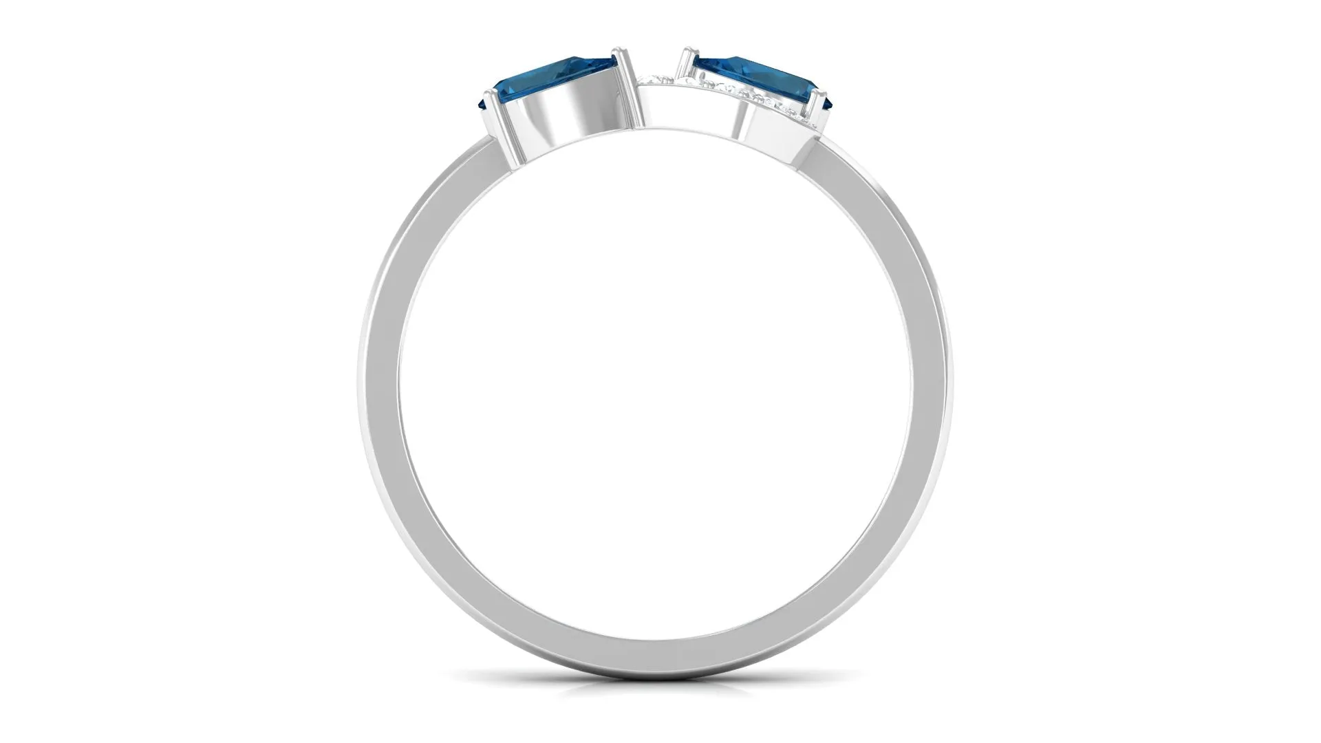 3/4 CT London Blue Topaz Infinity Promise Ring with Diamond