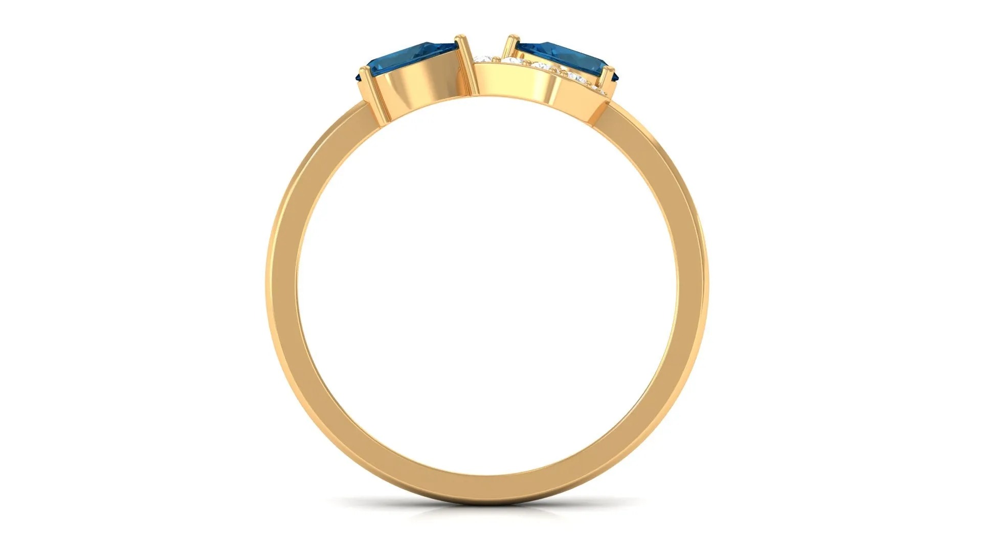3/4 CT London Blue Topaz Infinity Promise Ring with Diamond