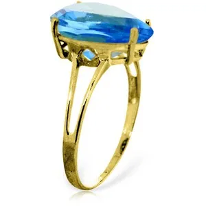 5 Carat 14K Solid Yellow Gold Loving Stir Blue Topaz Ring