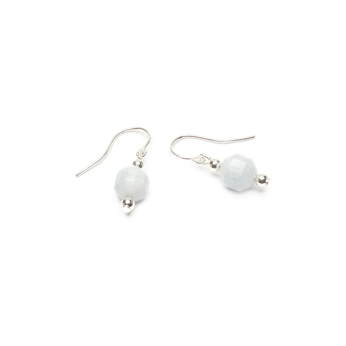 925 Sterling Silver Aquamarine French Hook Earrings