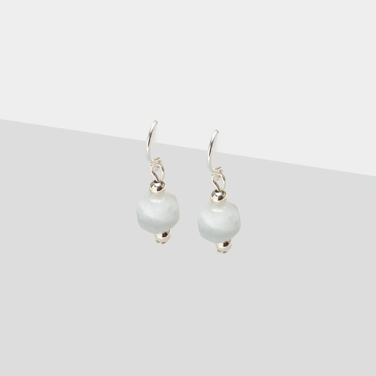 925 Sterling Silver Aquamarine French Hook Earrings