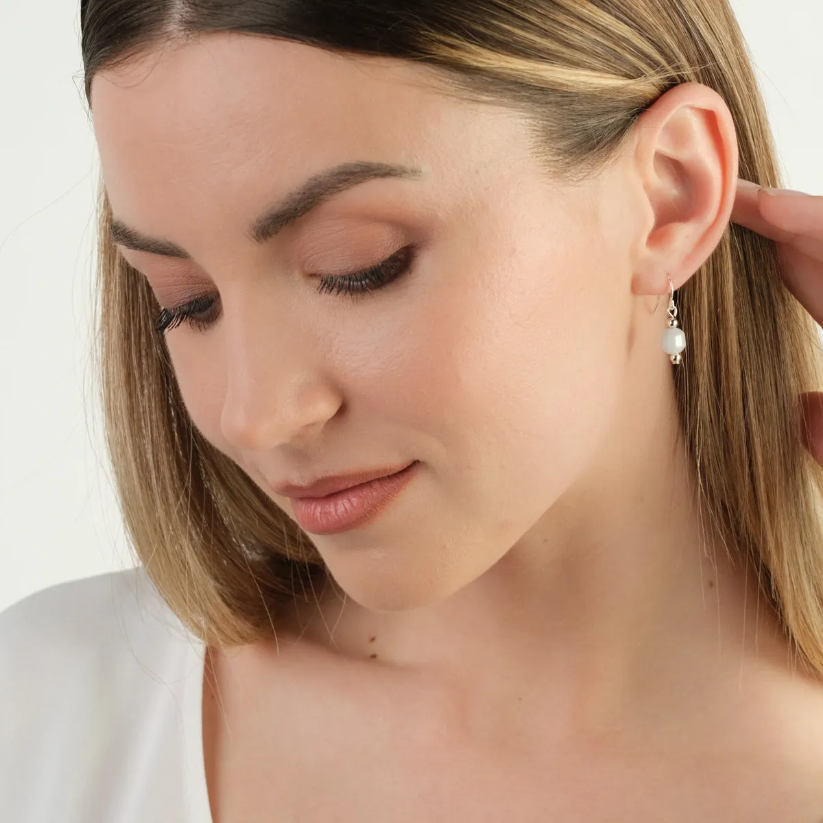 925 Sterling Silver Aquamarine French Hook Earrings