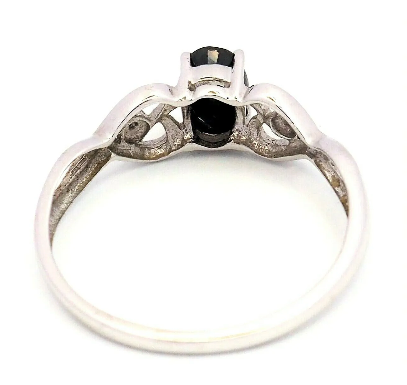 9ct White Gold Sapphire & Cubic Zirconia Ring