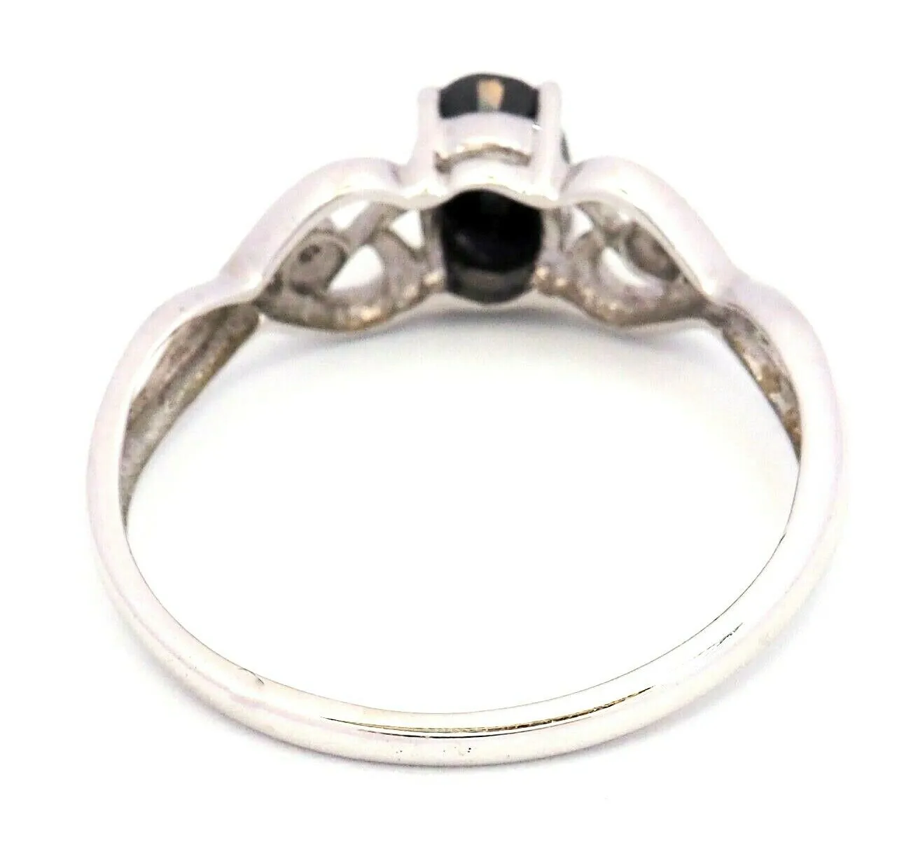 9ct White Gold Sapphire & Cubic Zirconia Ring