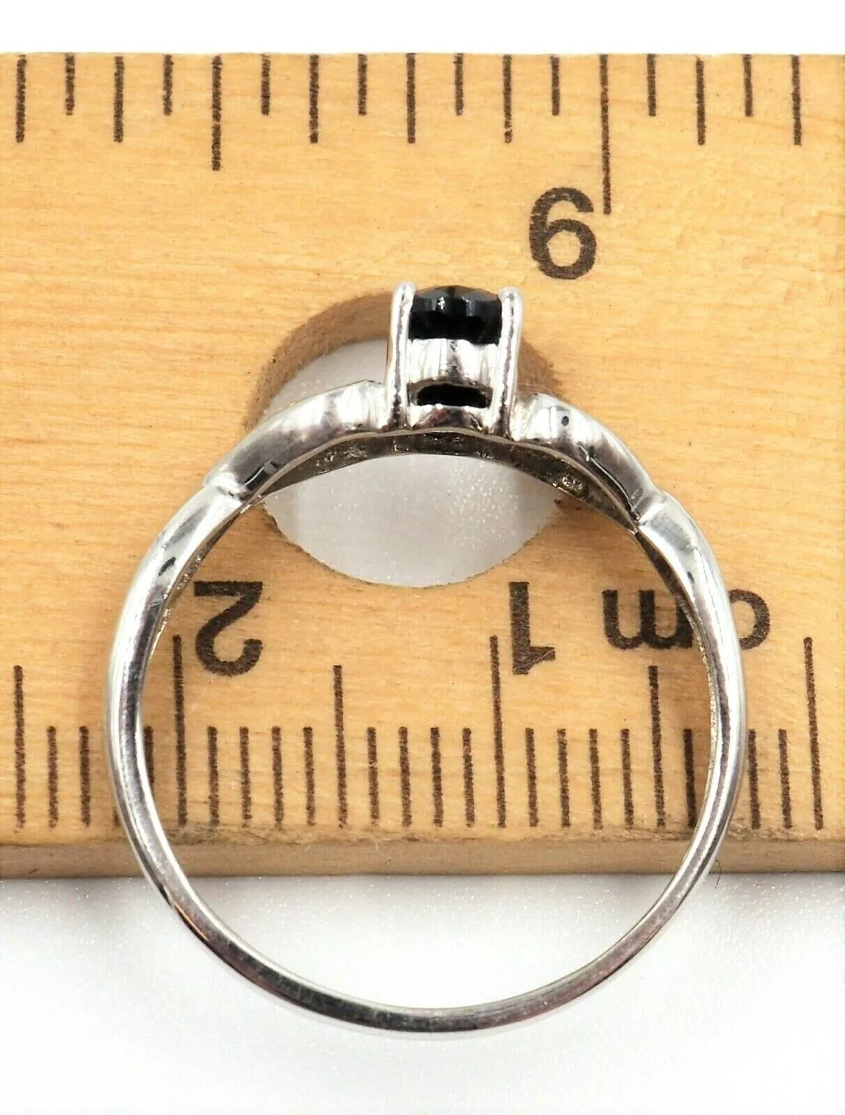 9ct White Gold Sapphire & Cubic Zirconia Ring