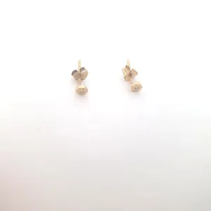 9ct Yellow Gold and Diamond Hexagon Stud Earrings