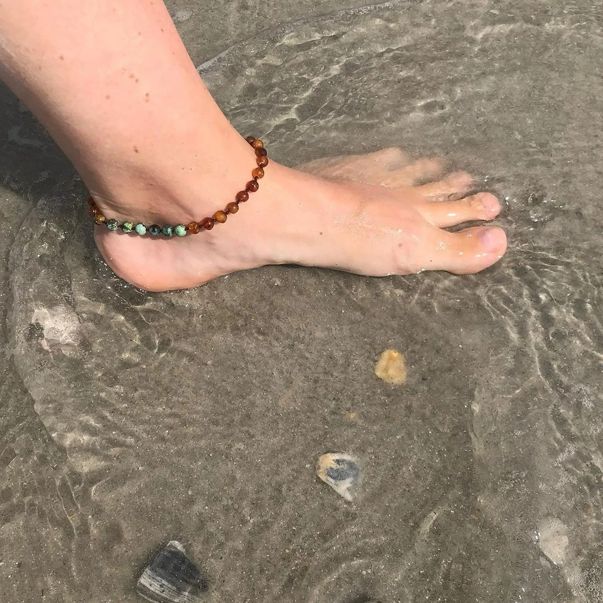 Adults | Raw Cognac Baltic Amber Anklet