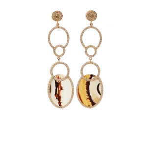 Amber and Diamond Drop Earrings