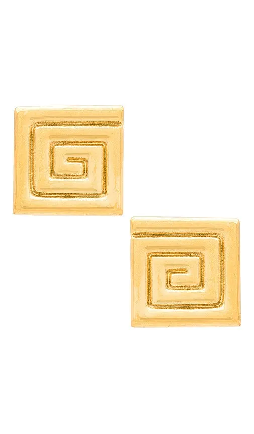 Amber Sceats Swirl Earrings in Metallic Gold
