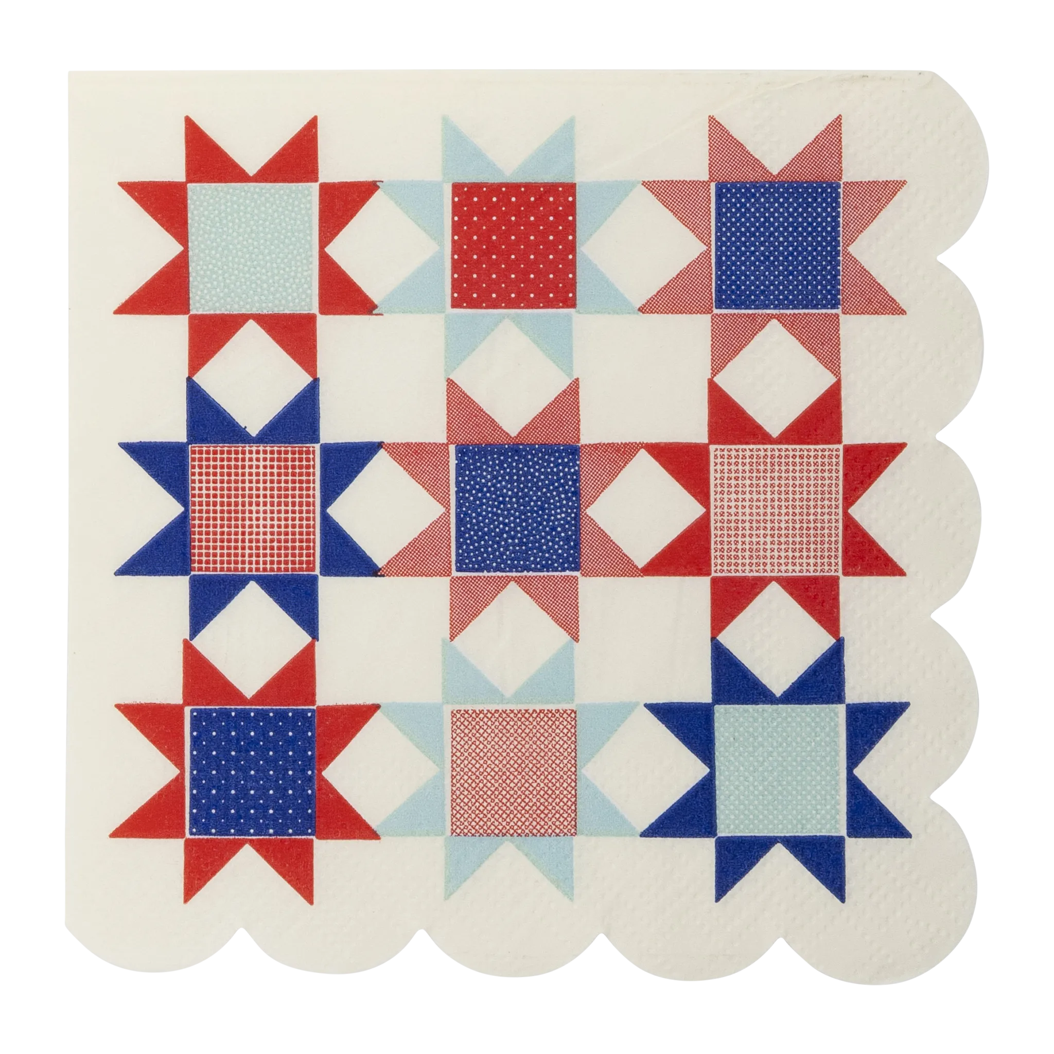 Americana Quilt Paper Cocktail Napkin