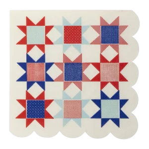 Americana Quilt Paper Cocktail Napkin