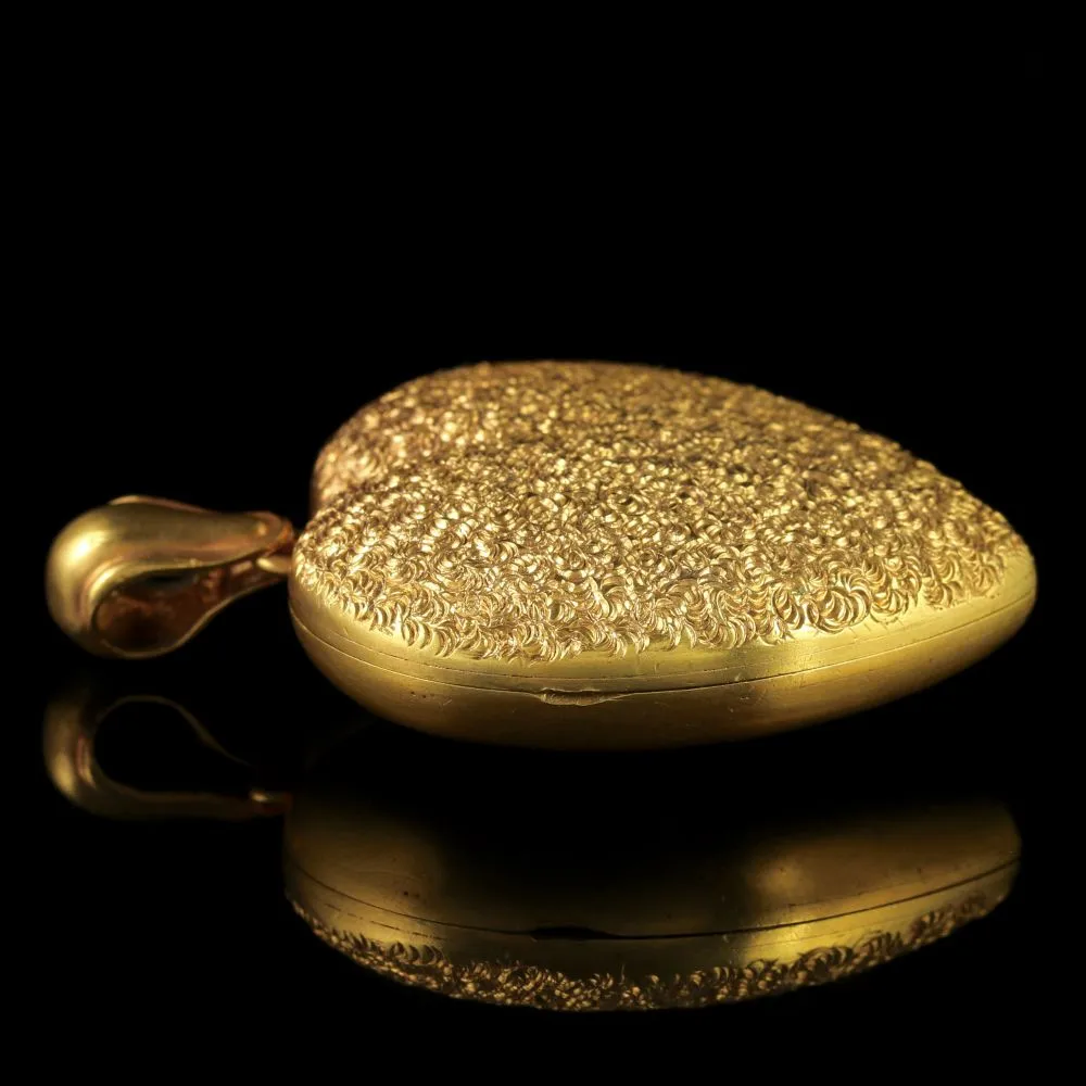 Antique Victorian Large Heart Locket Circa 1880