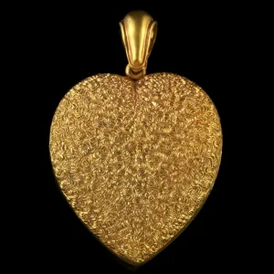 Antique Victorian Large Heart Locket Circa 1880
