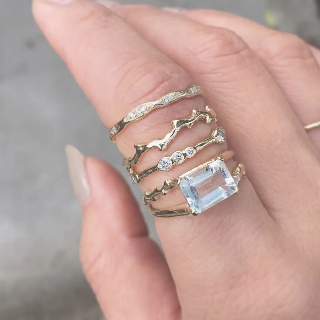 Aquamarine Floating Ring