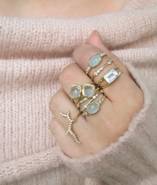 Aquamarine Floating Ring