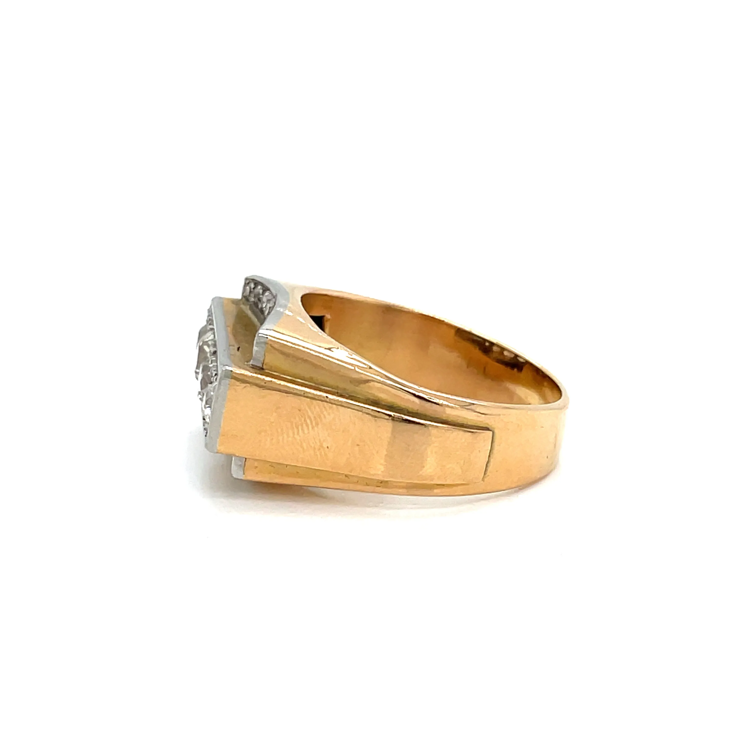 Art Deco Diamond Gold Cocktail Ring
