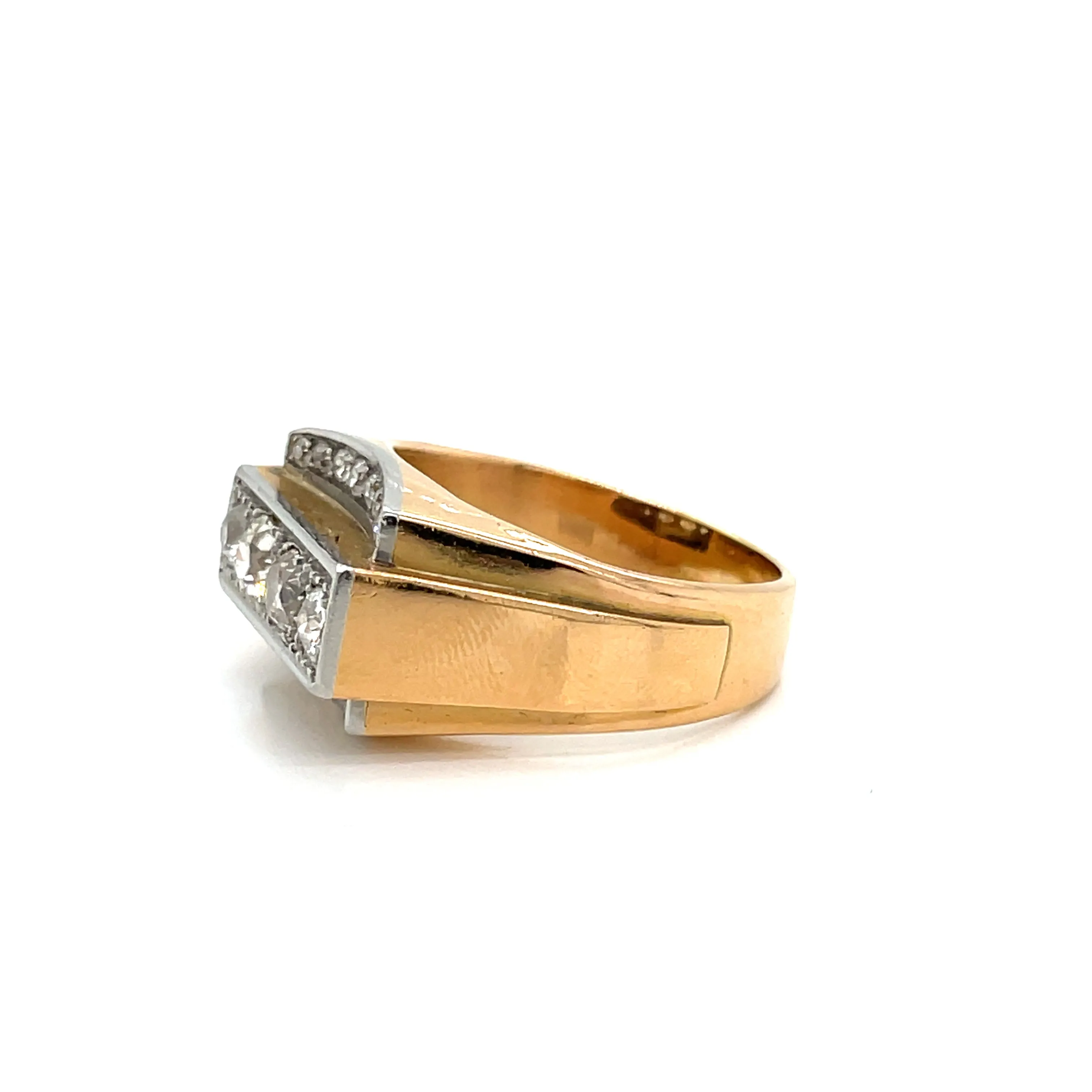 Art Deco Diamond Gold Cocktail Ring