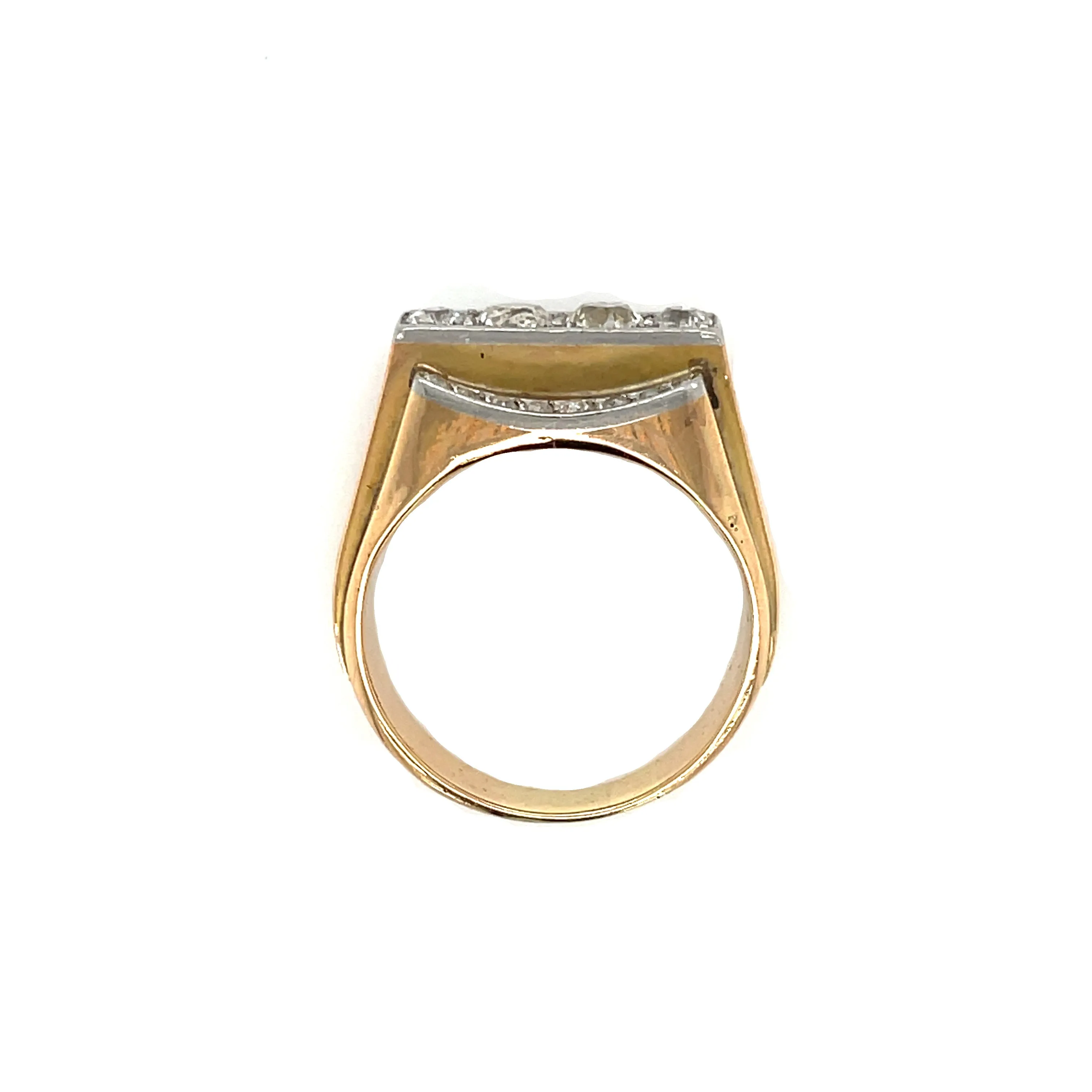 Art Deco Diamond Gold Cocktail Ring