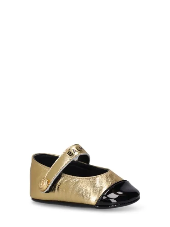 Balmain   Leather ballerinas w/logo 