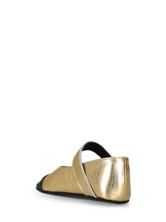Balmain   Leather ballerinas w/logo 