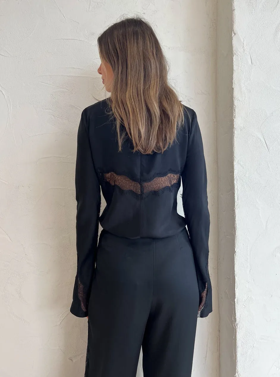 Bec and Bridge Spencer L/S Top in Black/Black