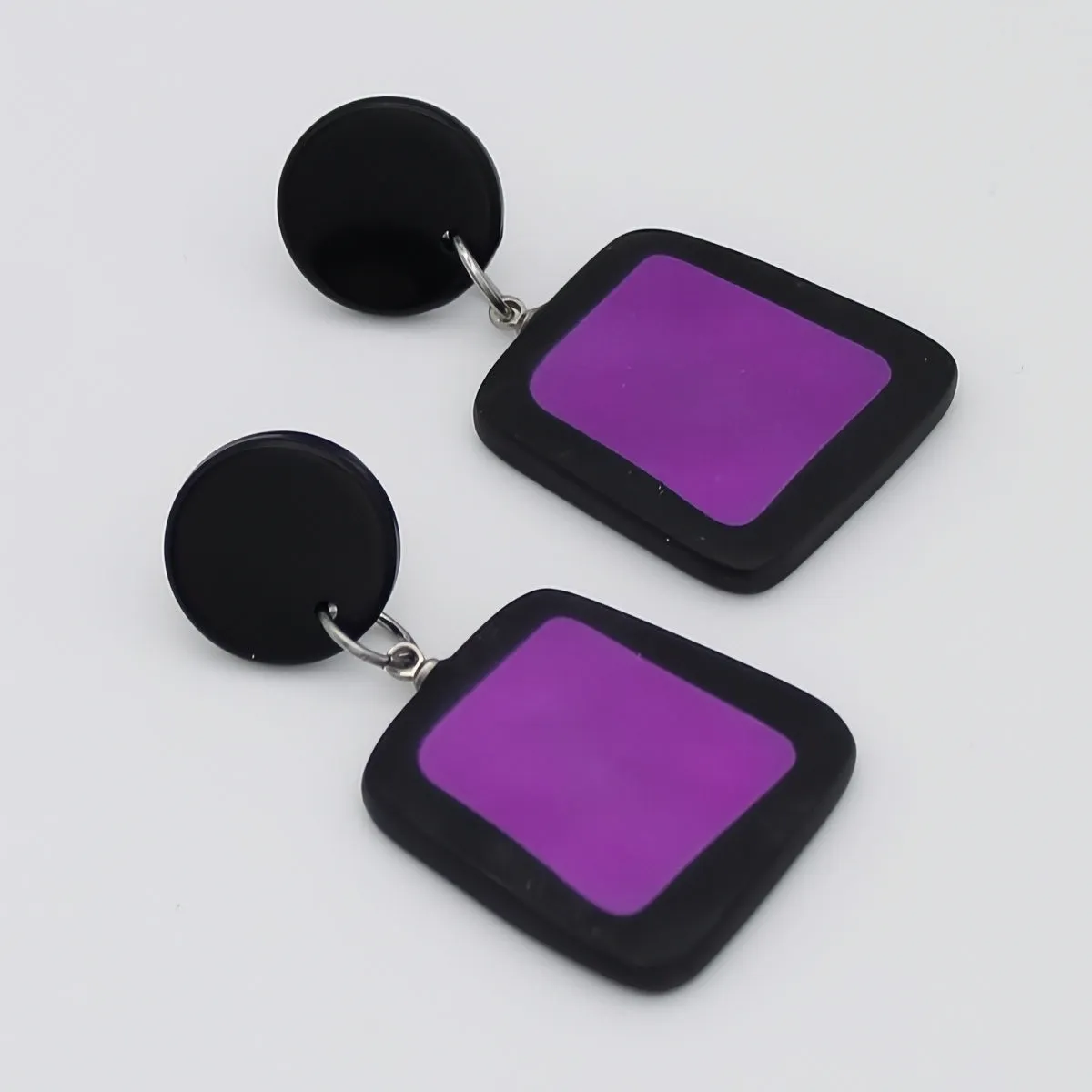 Black and Fuchsia Stori Statement Earrings