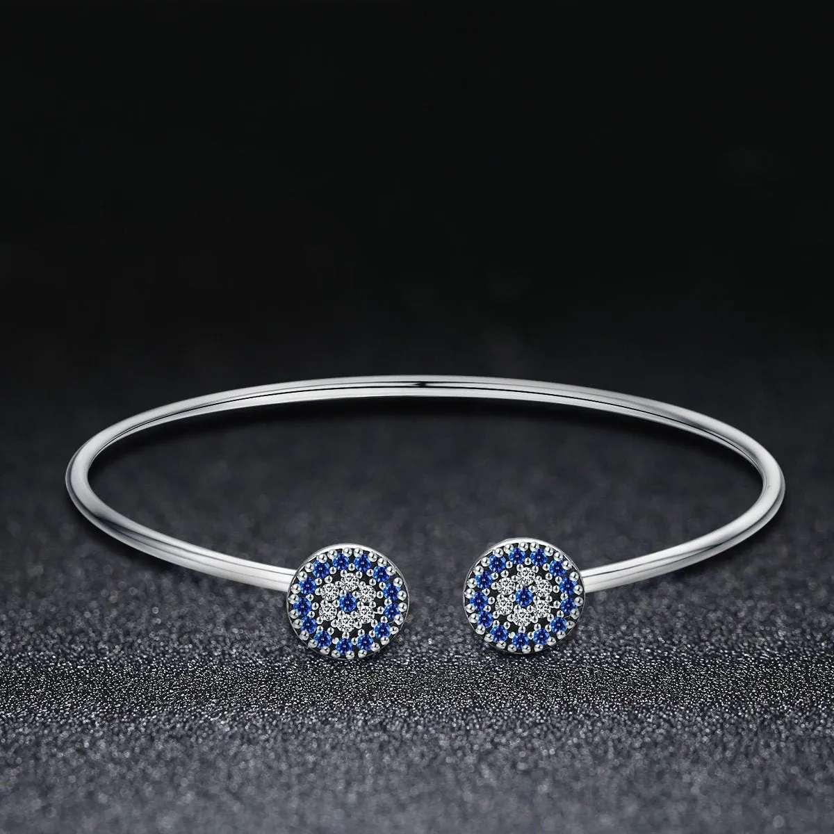 Blue Eyes Open Cuff Bangle & Bracelet