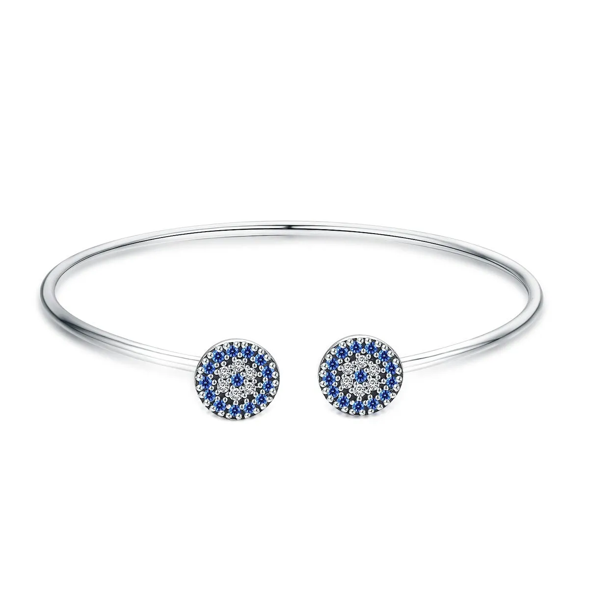 Blue Eyes Open Cuff Bangle & Bracelet