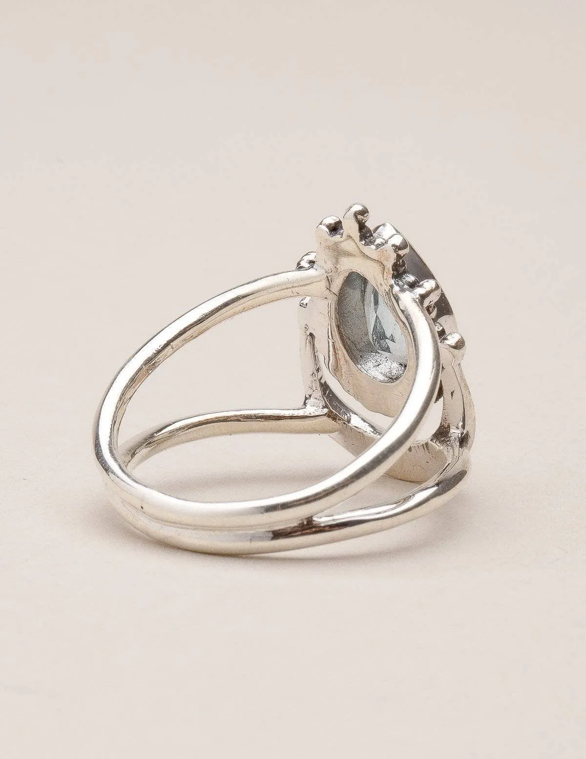 Blue Topaz Vintage Moon Ring