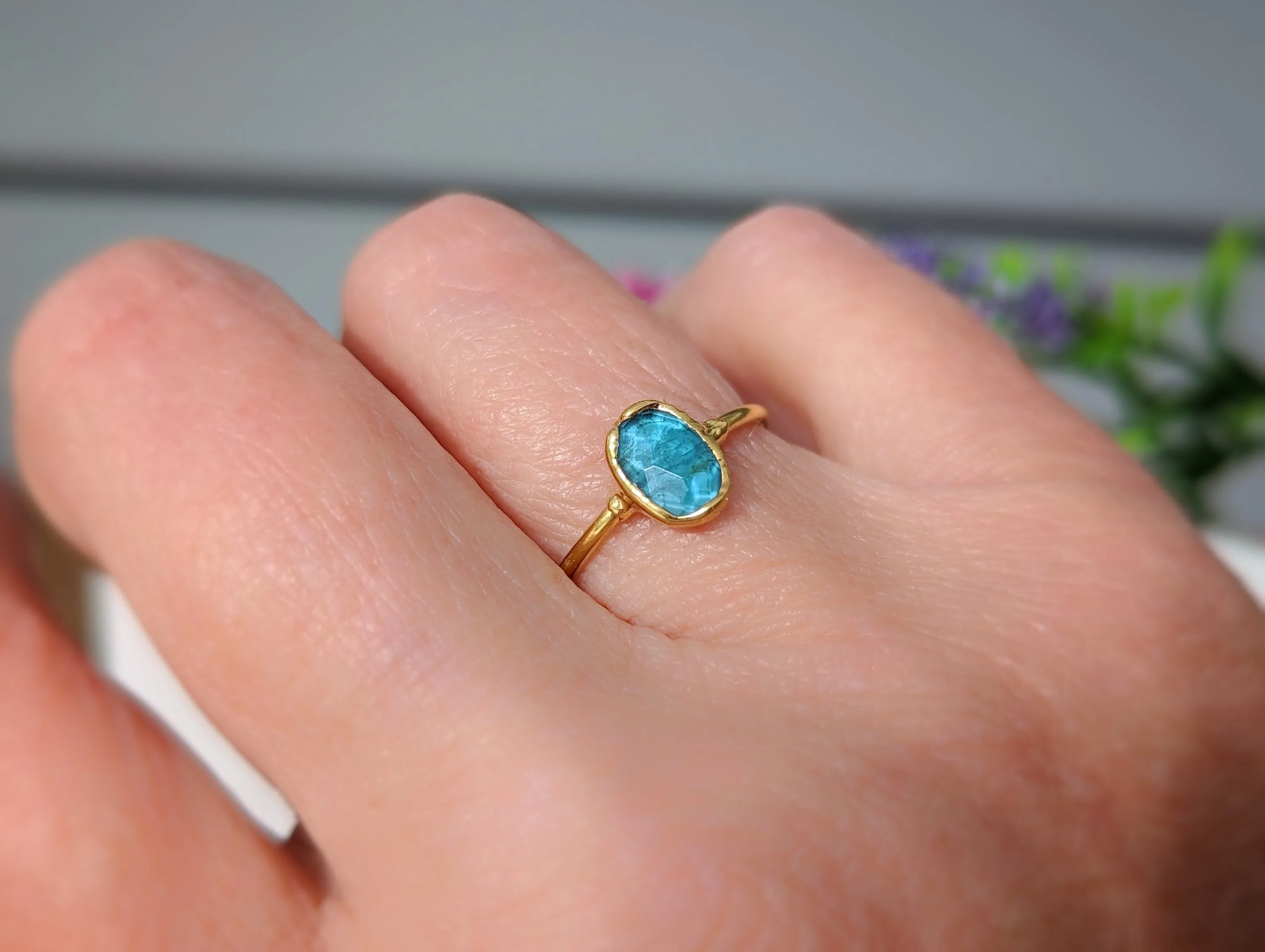 Blue Tourmaline ring