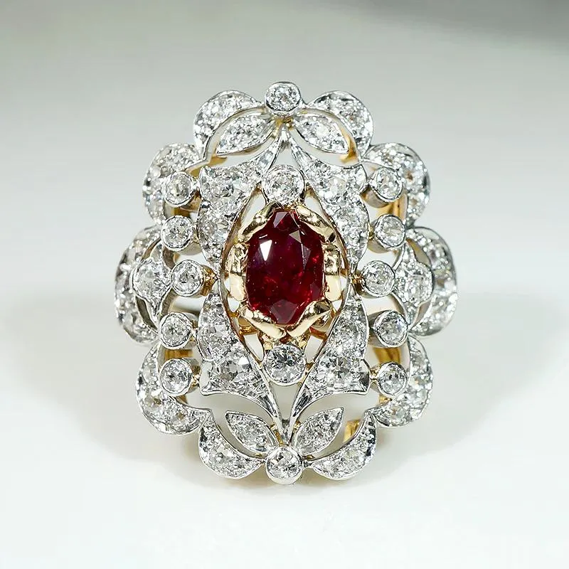 Breathtaking Belle Époque Ruby & Diamond Statement Ring