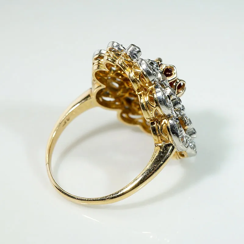 Breathtaking Belle Époque Ruby & Diamond Statement Ring