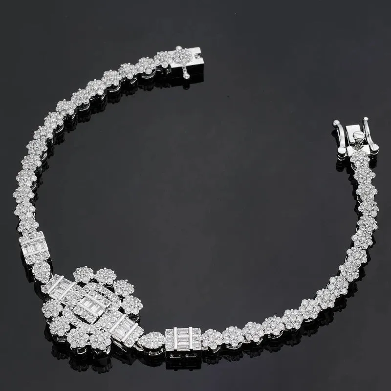 Bridal Full Zircon Flower Jewelry Set Pendant for Women Wedding