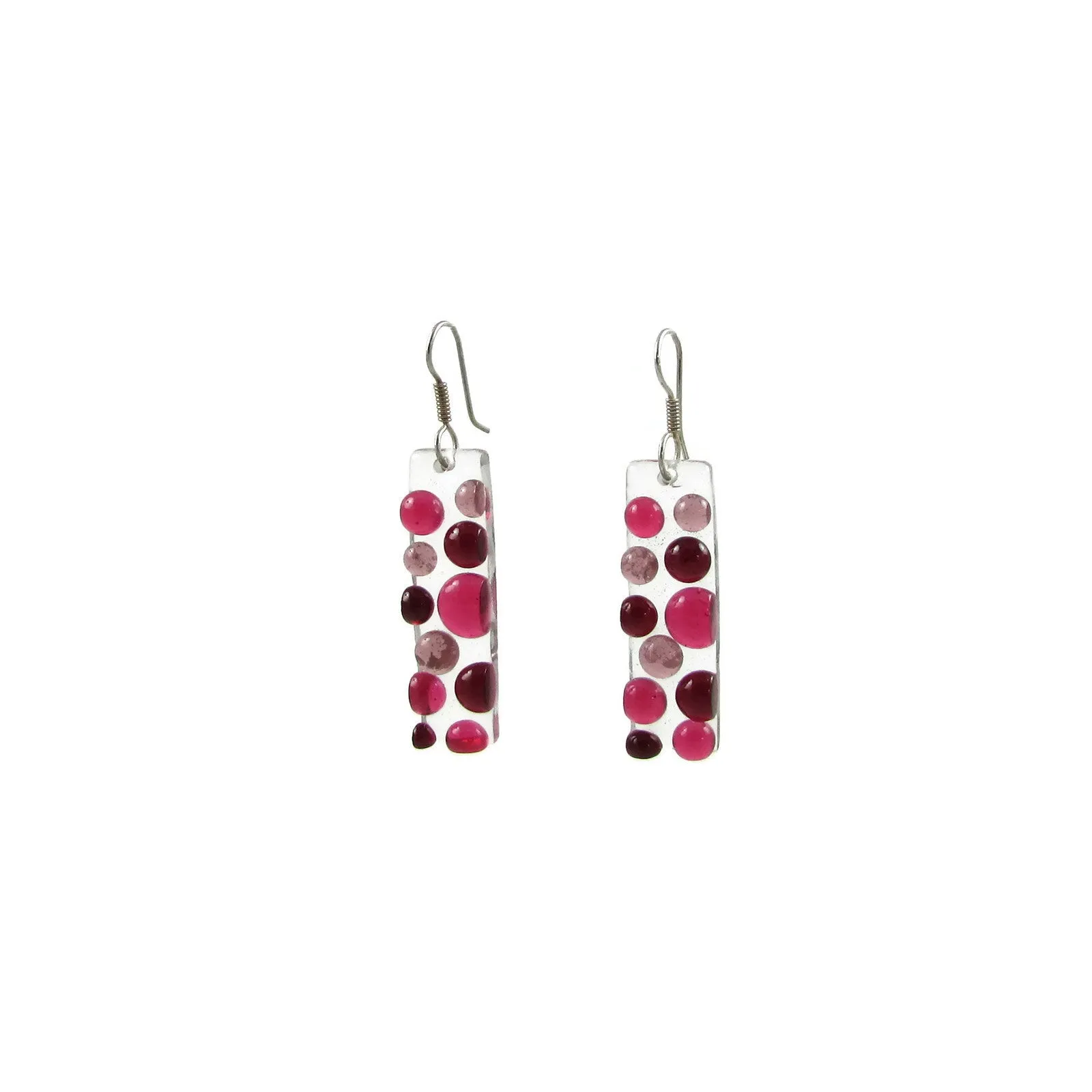 Bubbles Glass Earrings - Purple