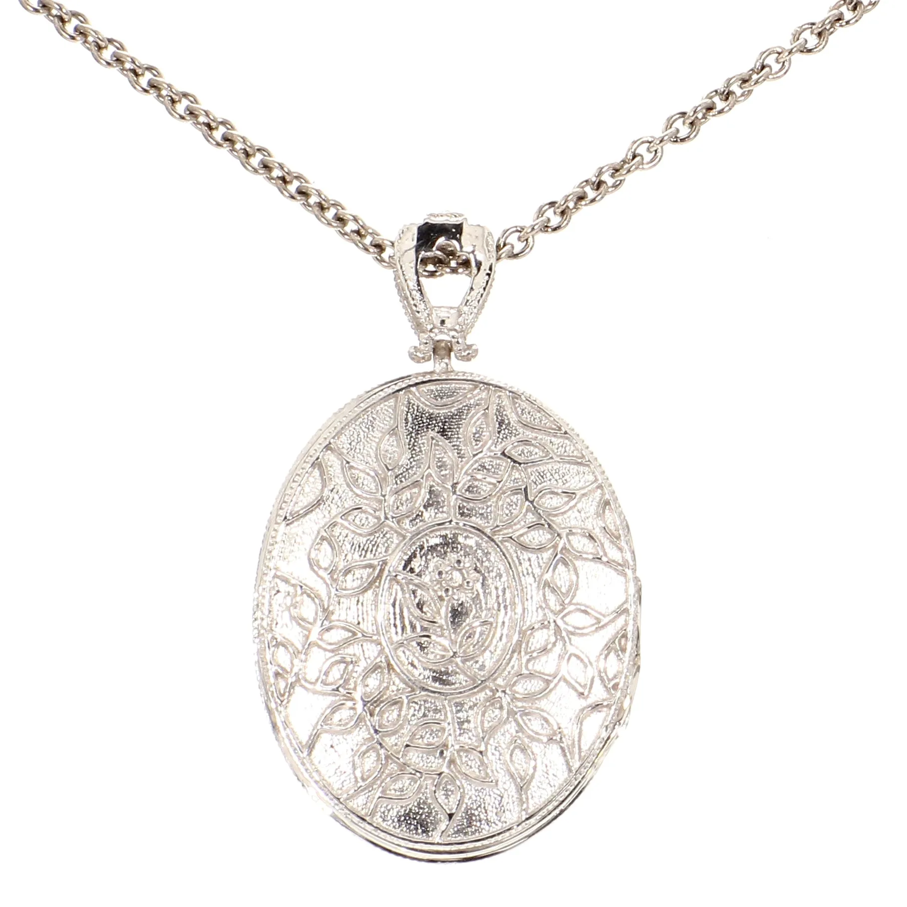 Captivating Diamond & Sapphire Locket Necklace